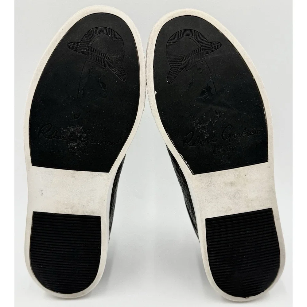 Robert Graham‎ Sneakers Men Sz10 Artfibers Dreamer Sugar Skull Rose Black Brown